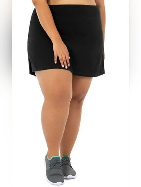 NEW Athletic Works Black Active Skort Size 2X 20W-22W Running Workout Yoga NWT
